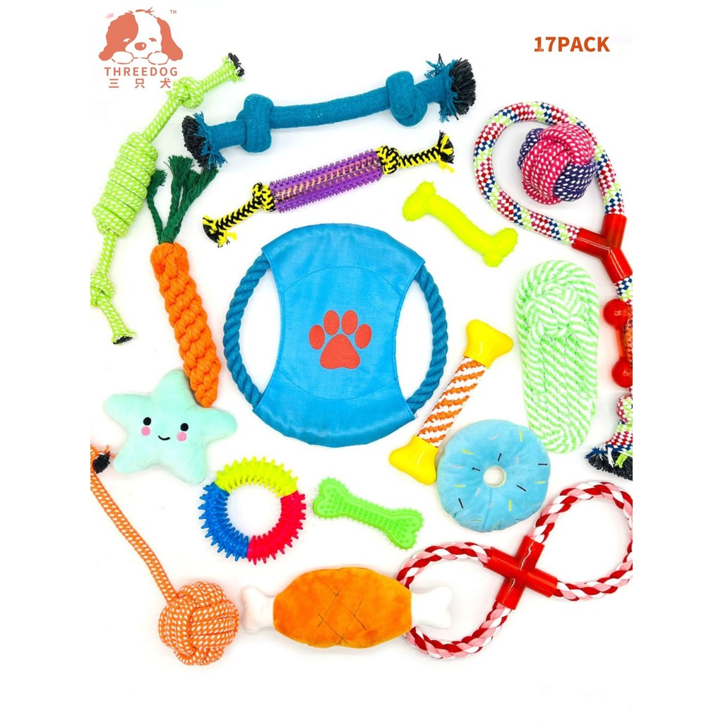 Novo conjunto de combinação de brinquedos para animais de estimação Amazon corda de algodão brinquedo para animais de es