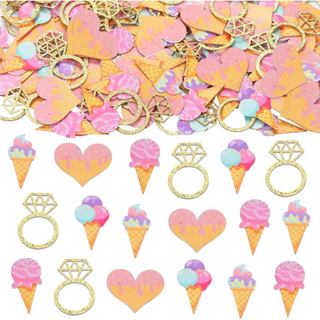 Confete de Sorvete Sursurprise para Chá de Panela, 200 peças, Rosa, Dupla Face, Perfeito para Chás de Panela com Tema de