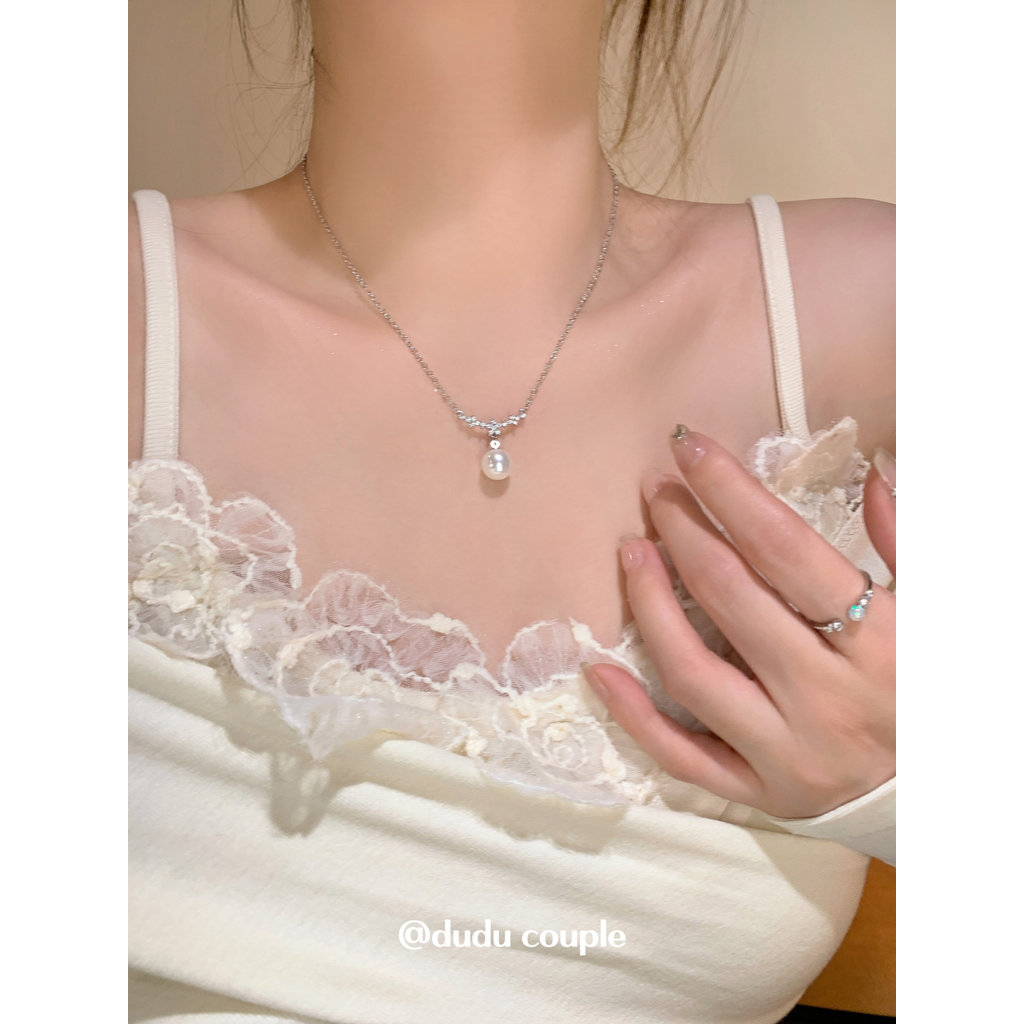 colar femenino colar Dudu casal mulher temperamento grande pérola colar luz luxo requintado nicho linda flor colar High-