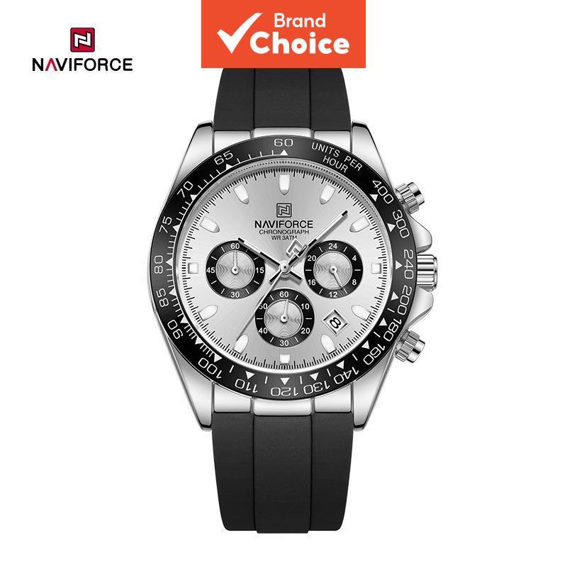 Naviforce 8054 Relógio Cronógrafo De Quartzo Masculino Com Pulseira De Silicone