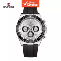 Naviforce 8054 Relógio Cronógrafo De Quartzo Masculino Com Pulseira De Silicone À Prova D'água