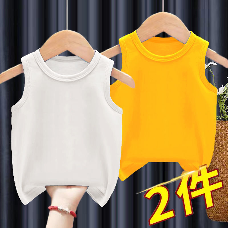 Crianças pequeno colete meninos meninas sem mangas camiseta verão bebê médio pequeno crianças camisola topos cor sólida 