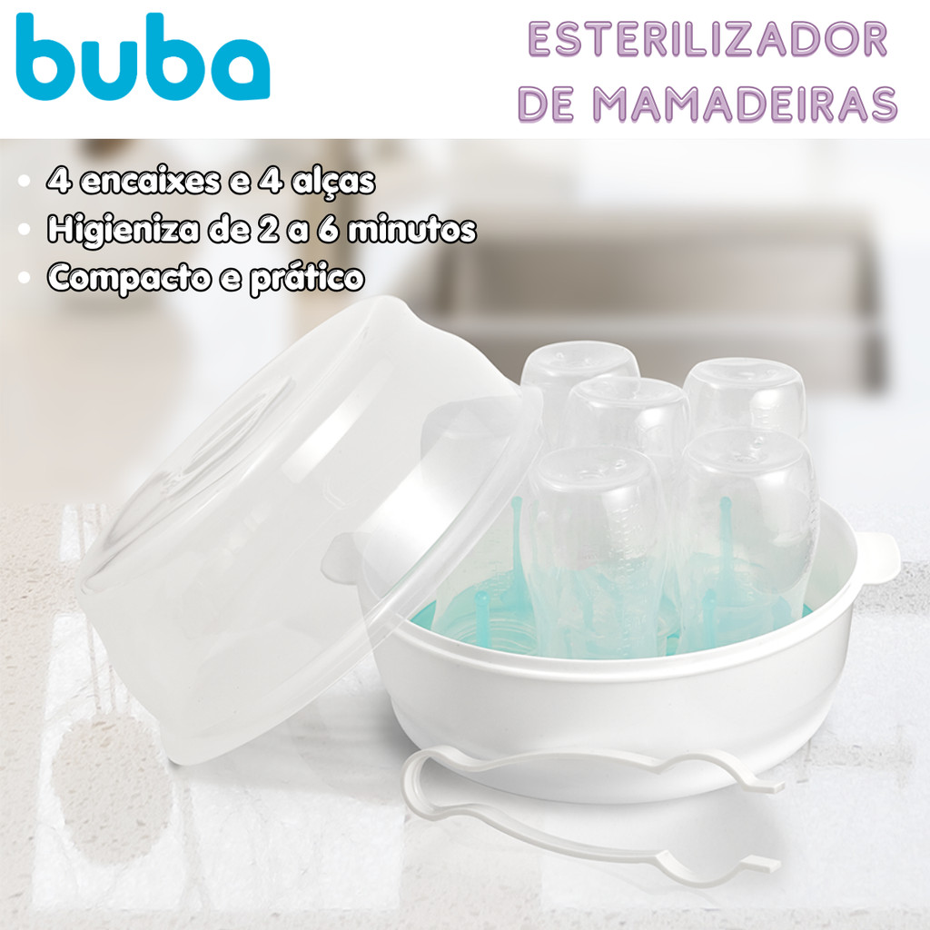 Esterilizador de Mamadeira para Microondas E Chupetas Buba Vapor