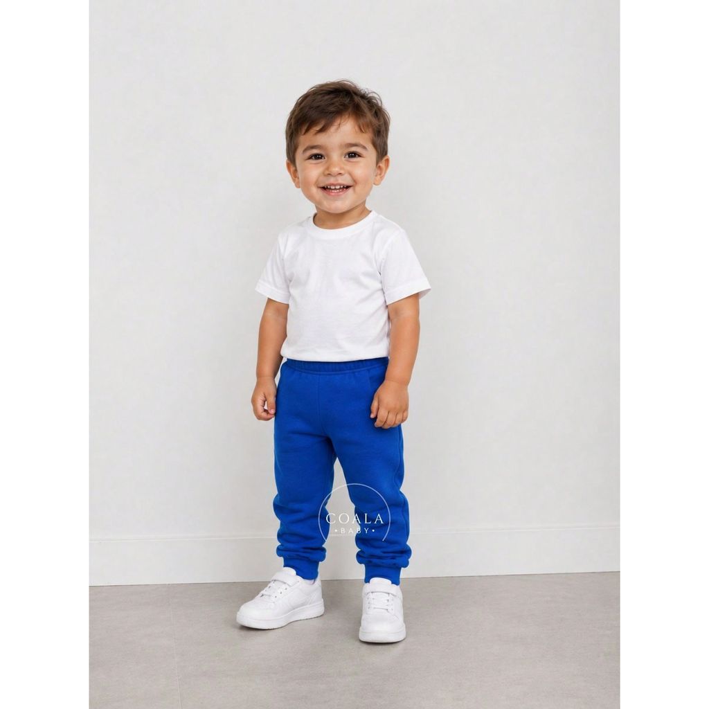 Calça de Moletom Flanelada Infantil Quentinha c/ Punho para Meninos Forrada