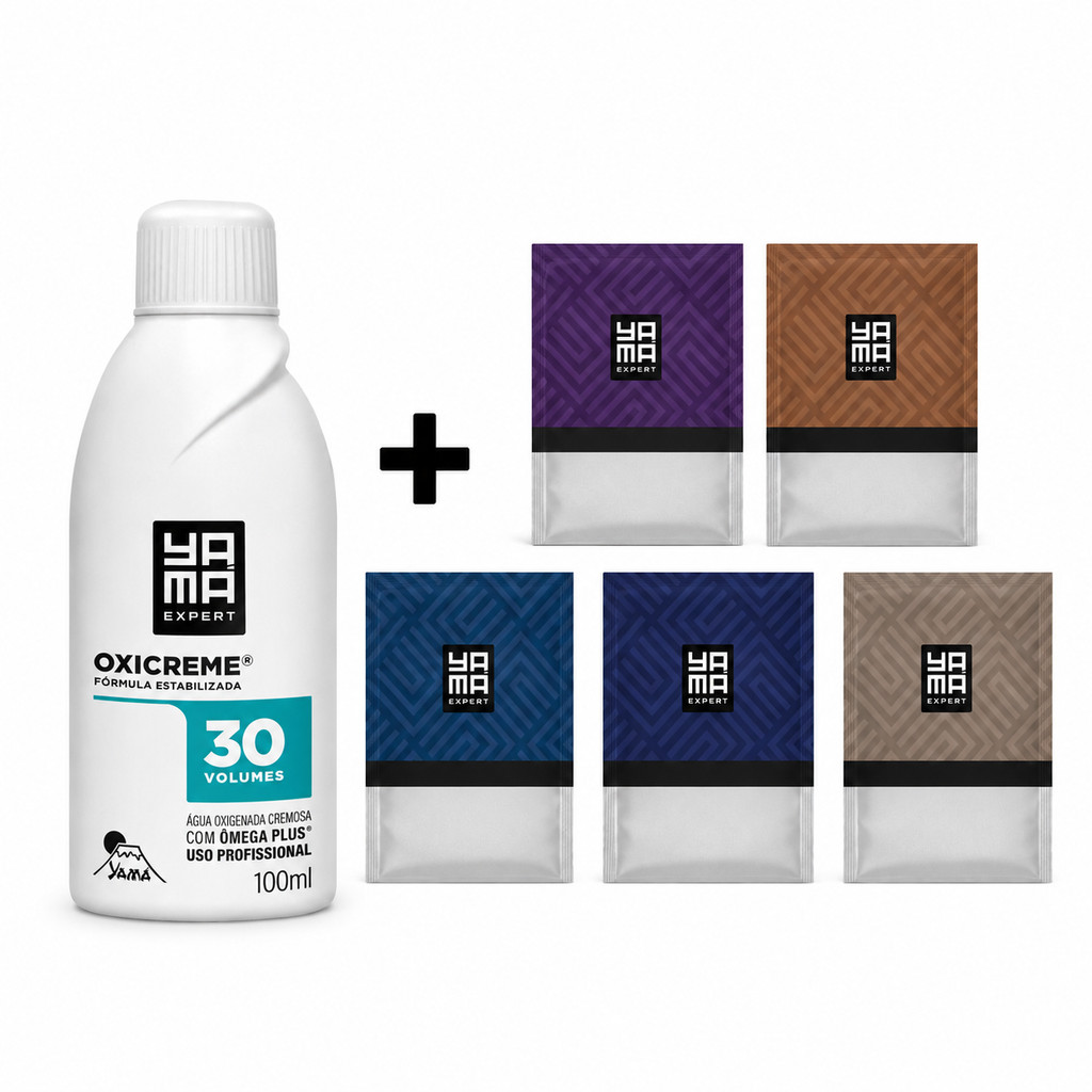 Kit Yamá Água Oxigenada 30 Volumes 100ml + Pó Descolorante 50g