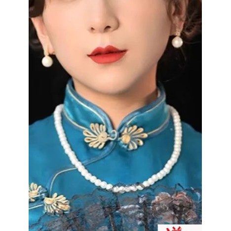 Combinando Cheongsam pérola colar 50cm estendido colar senhoras outono inverno camisola corrente clavícula colar 1351