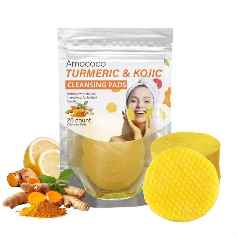 Cúrcuma E KojicAcidPads , 20 Contagens , Camomila Para Manchas Escuras , Mesmo Tom , Almofadas Faciais Suaves Sensibilid