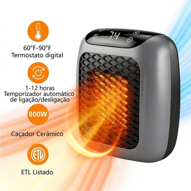 mini aquecedor portátil de parede pequeno para casa sala quarto 800w 110/220v