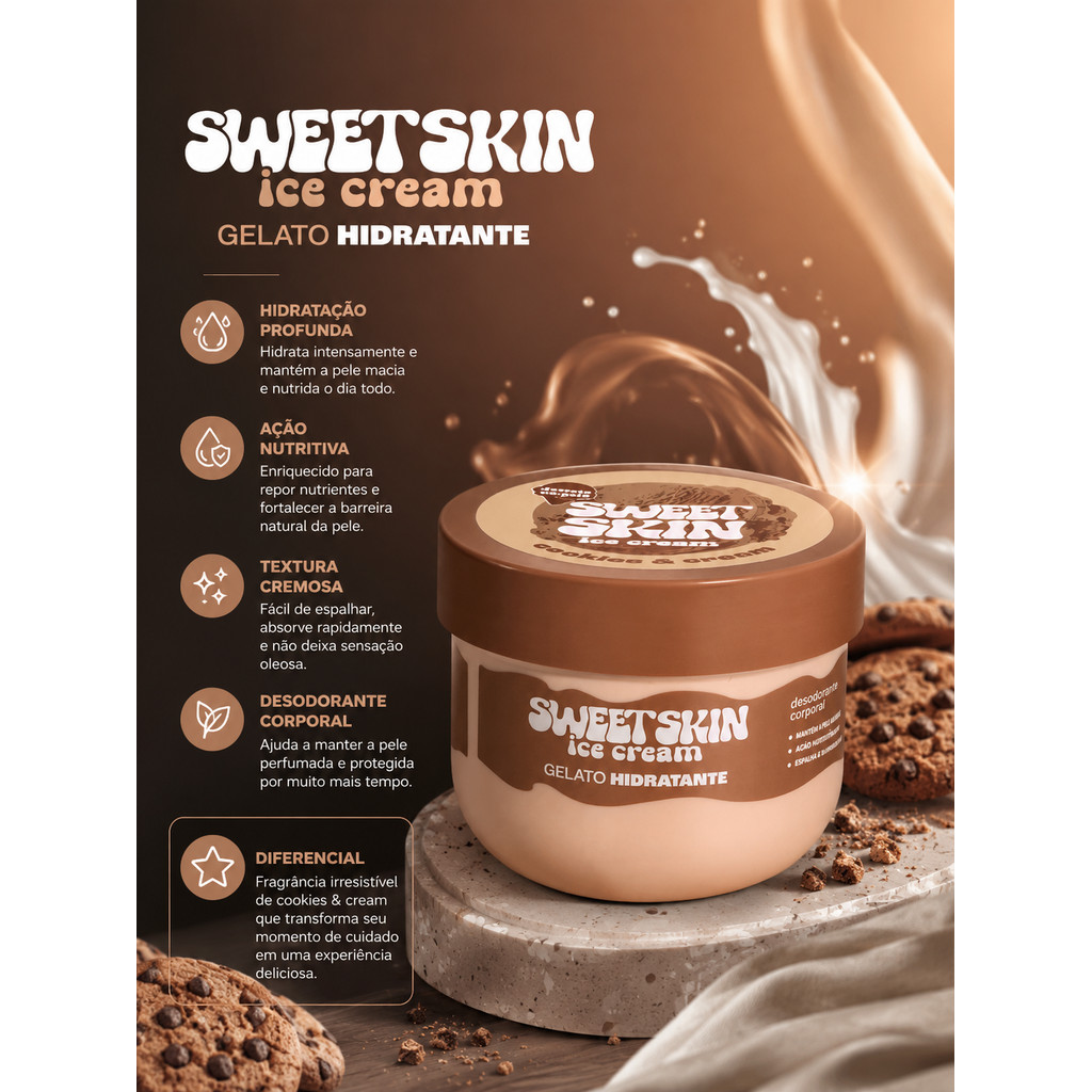 Hidrantante Dailus Sweet Skin Cookie E Cream — imagem 2 de 2