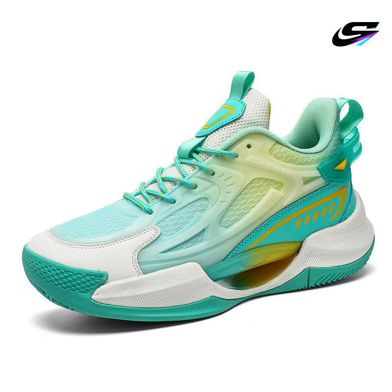 Tênis de basquete luminoso masculino, novo estilo estilo respirável estilo estudante, adequado para desempenho de amorte