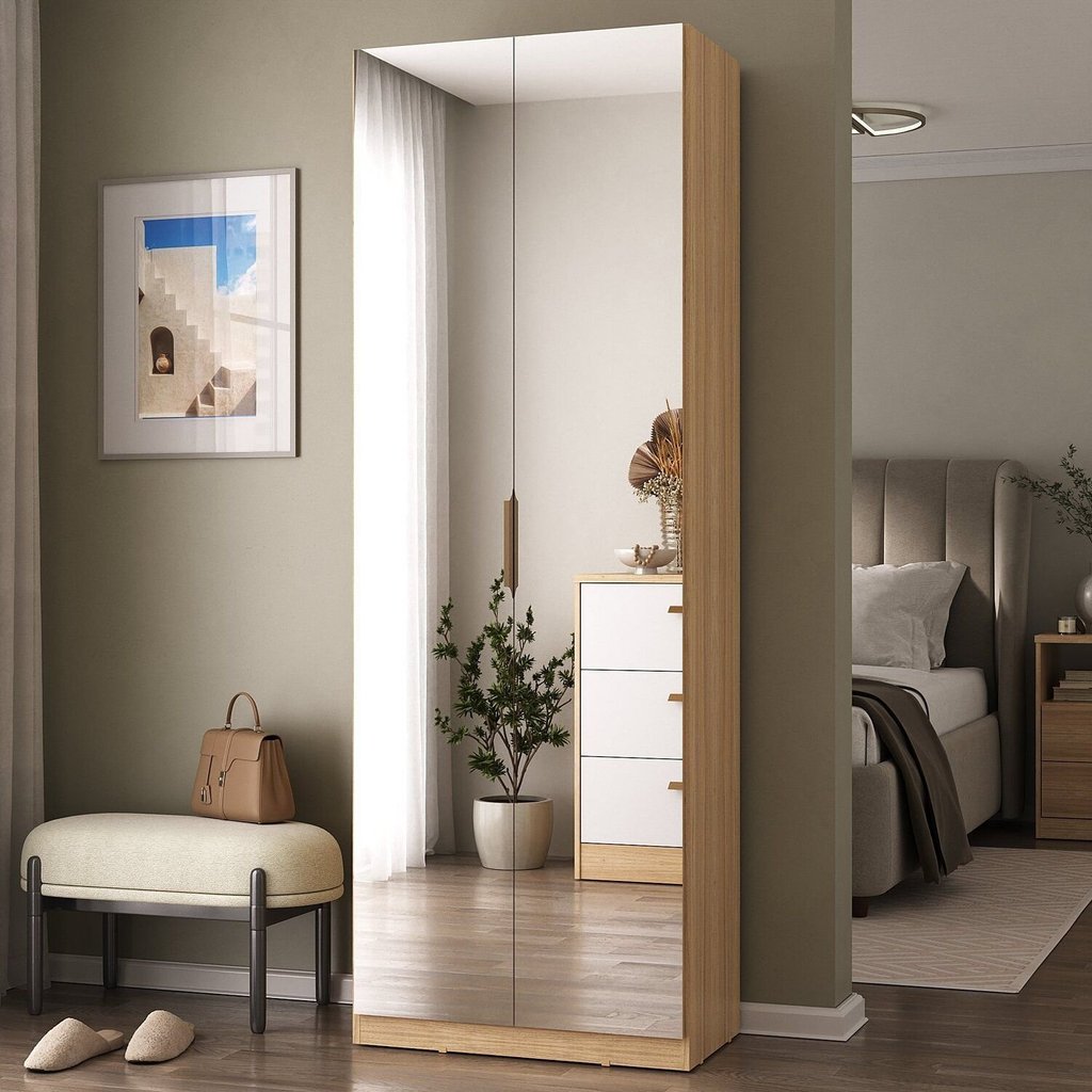 Sapateira Sublime 2 Portas com Espelho 100% MDF Olmo Italiano