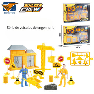 Conjunto de Brinquedos "Mundo da Construção": Cenas de Construção Simuladas, Comece uma Divertida Jornada de Construção 