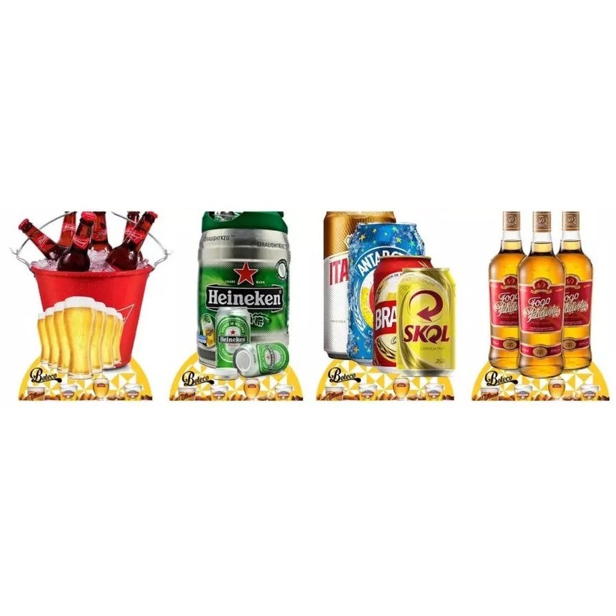 Boteco kit 4 peças display de festa em mdf
