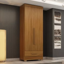 Guarda Roupa 100% MDF 2 Portas 1 Gaveta Smart Plus Espresso Móveis Bege/Cinamomo Cinamomo