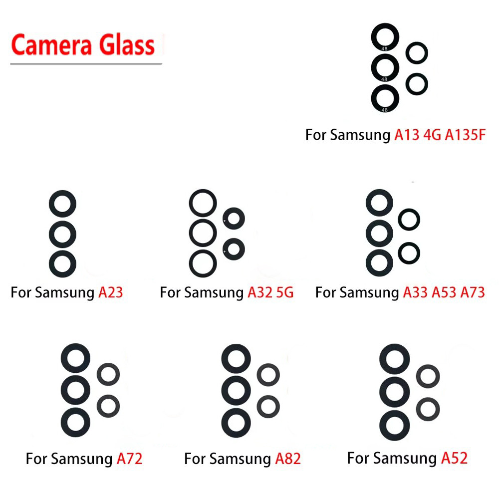 Nova Lente De Cobertura De Vidro Da Câmera Traseira Para Samsung A13 A14 23 4G A32 A52 5G A33 A53 A73 A52 A72 A82 A52S A