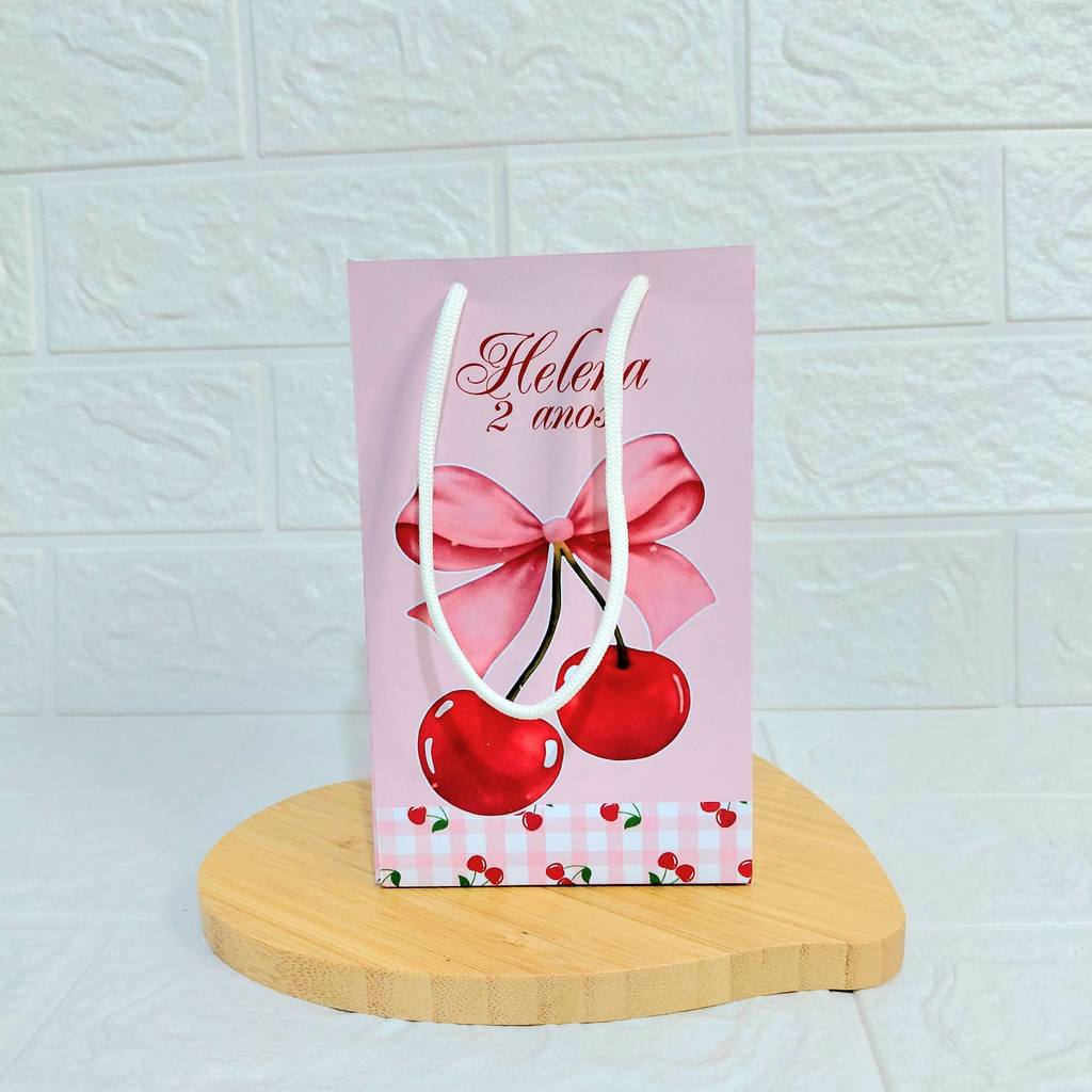 Sacolinha Cerejinha/Cereja Personalizada Lembrancinha Festa Infantil