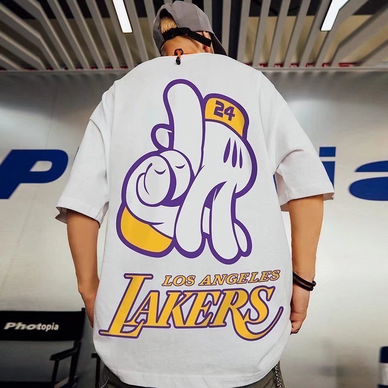 Camiseta 100% Algodão Masculina Feminina Oversized Estampa Kobe Bryant Diversas poses Troféu Cobra Mamba Lakers 24