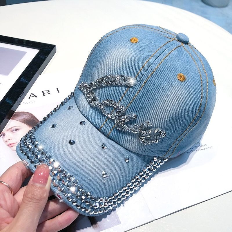 Chapéu de beisebol de Cowboy feminino na moda senhoras moda strass boné angustiado chapéu de sol acessórios de moda 0726
