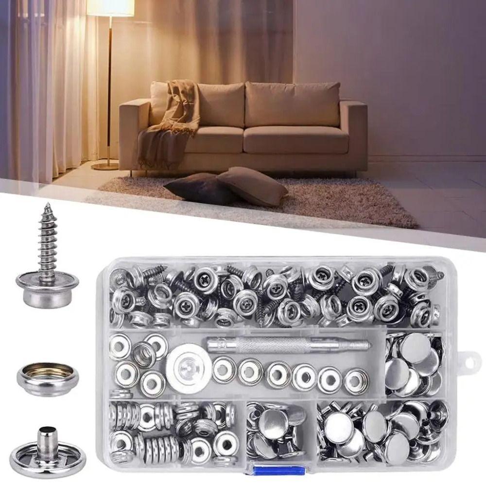 Ferramenta De Kit De Pressão De Lona , Com 2 Ferramentas De Configuração , Parafusos De Metal De Botão De Fixação , De B