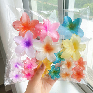 [Estilo Coreano Elegante] Set 18 Kẹp Tóc Hoa Sứ Màu Loang Kẹp Càng Cua Hoa Đại Nhựa PC Cao Cấp Clipes de Rabo de Cavalo/