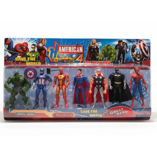 Kit cartelado Bonecos Vingadores kit com 7 bonecos Marvel coleção Nova 15 cm