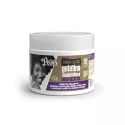 Gelatina Modeladora Black Gold Gelatine Soul Power - Facilita Finalizações e Penteados em Cabelos Crespos - 400g