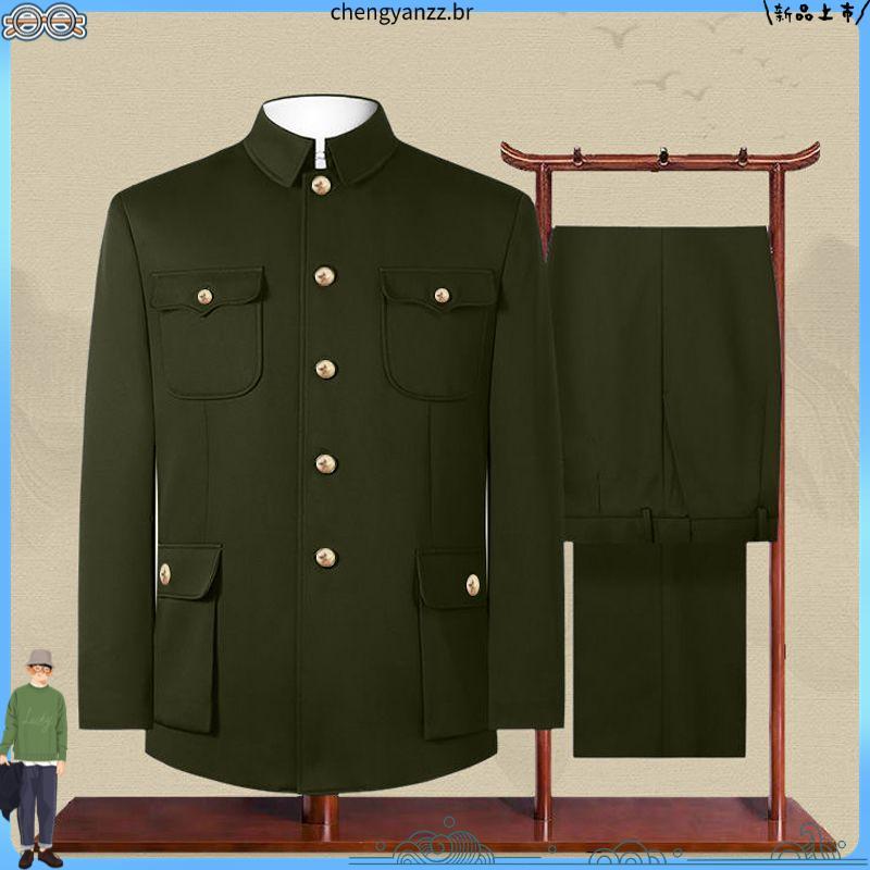 Zhongshan roupas masculinas de meia-idade idosos terno topos jaquetas para idosos roupas étnicas do vovô roupas d