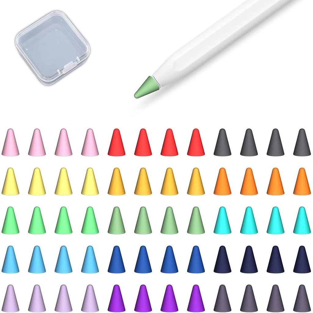 Pacote com 60 Protetores de Ponta para Apple Pencil 2ª e 1ª Geração, Compatível 