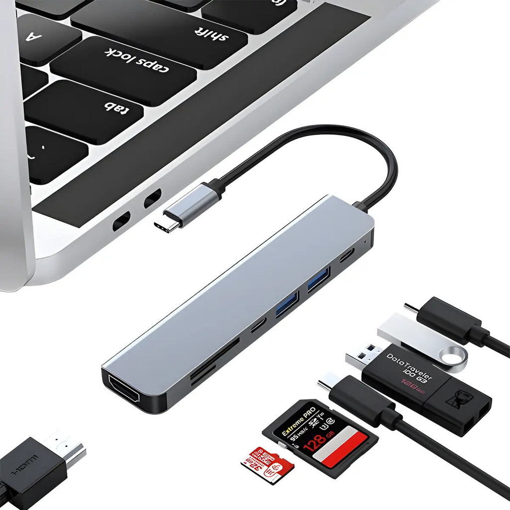 Adaptador Usb C Tipo C Para Hdmi Usb Sd Tf Pd Dock Para Lapt HB-029