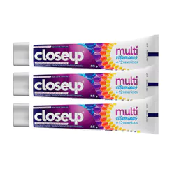 Kit 3 Creme Dental Closeup Multi Vitaminas +12 Benefícios Fresh 85g