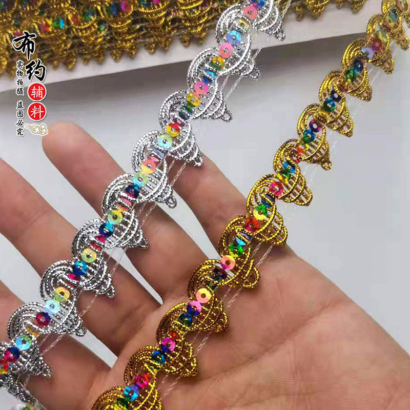 Triângulo lantejoulas acessórios de renda desempenho dança traje decoração acessórios renda palco acessórios dança étnic