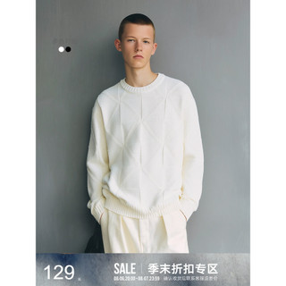 GXG Contorno Masculino Torcido Padrão Suéter Casual Commuter Simples Suéter Masculino Textura Suéter 2025 Outono