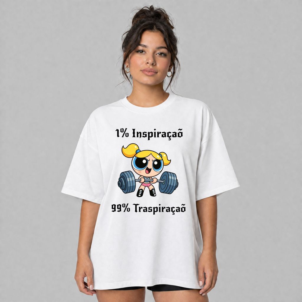 Camiseta Feminina Oversized Academia Gym Musculação Fitness Lindinha Superpoderosas