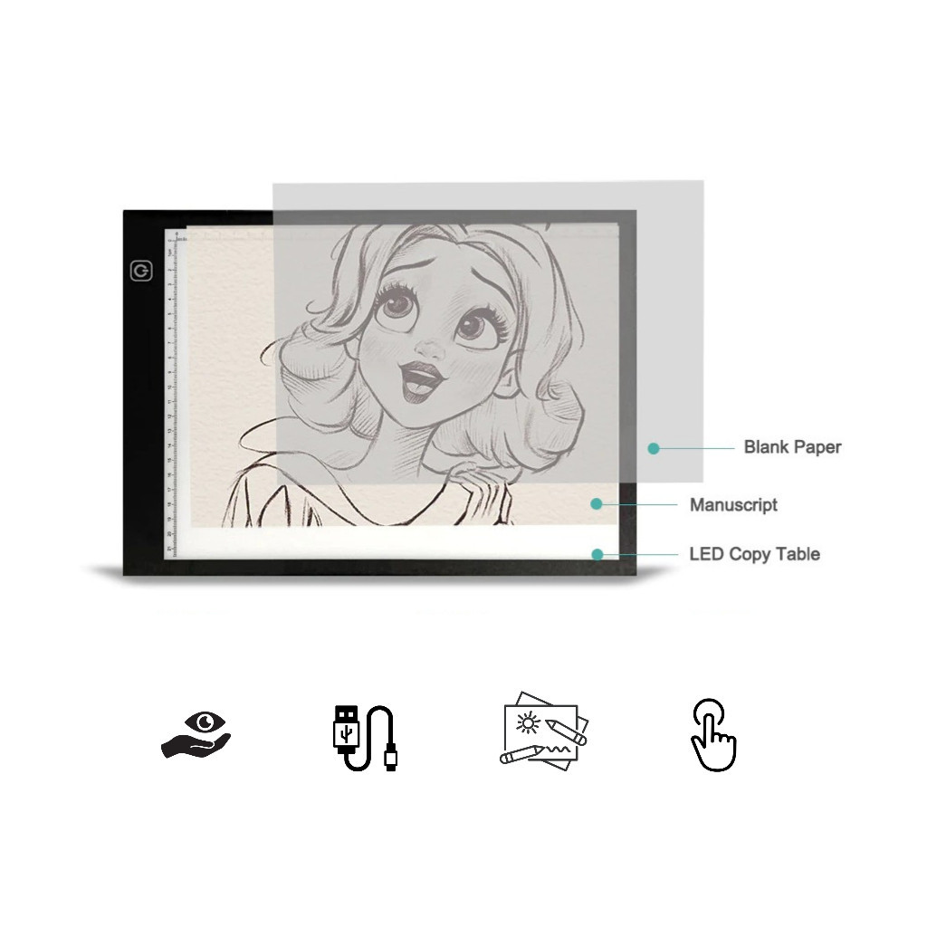 Mesa / Prancheta De Luz tamanho A5 Usb Para Desenhos Ilustração A5 Arte — imagem 2 de 2