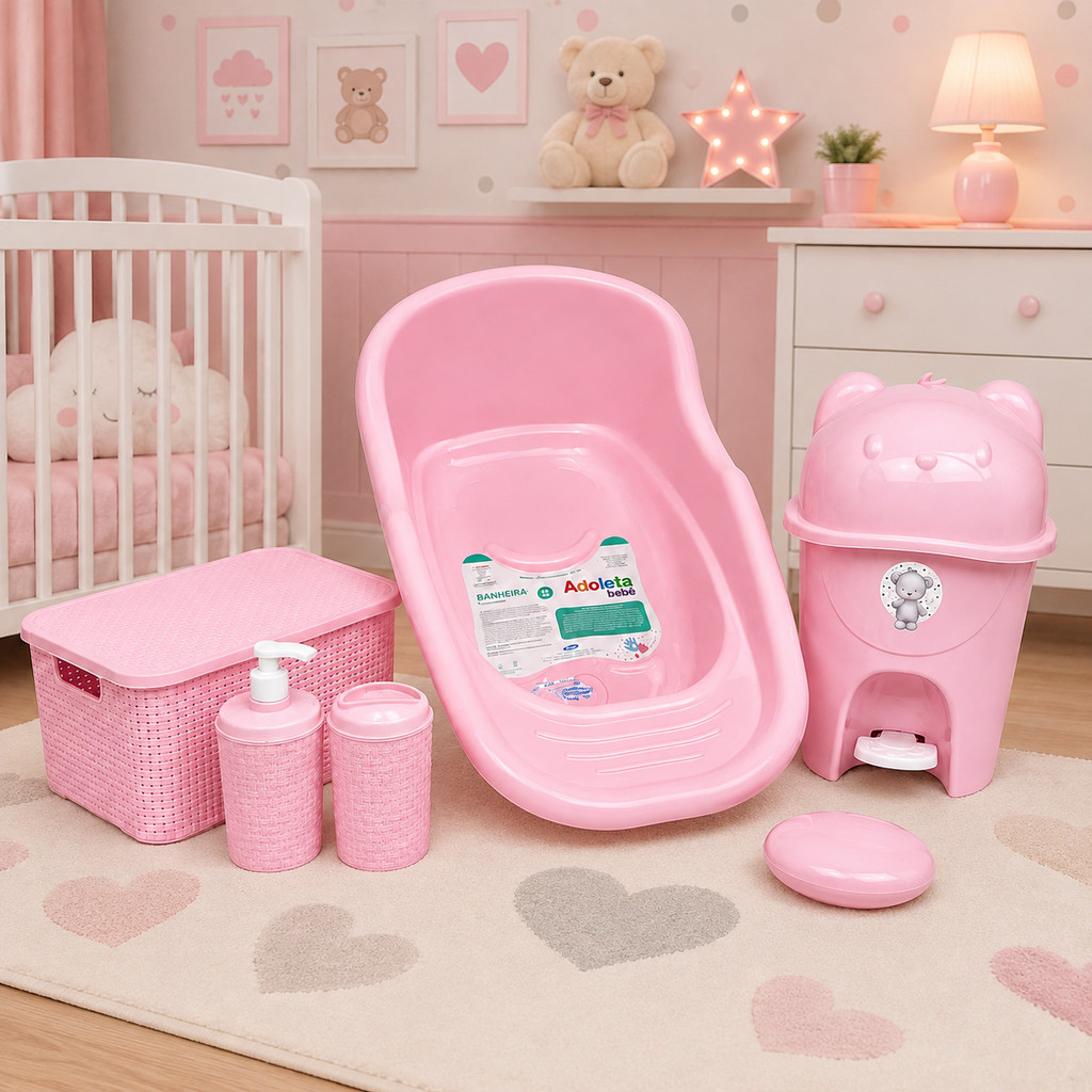 Kit Higiene Bebê 6 Peças Banheira 20L