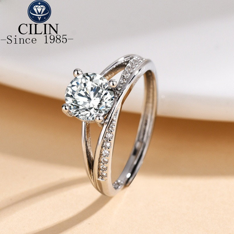 CILIN grau A zircão proposta anel de diamante estrela rio amor 1 quilate anel de diamante luz grupo de luxo diamante inc