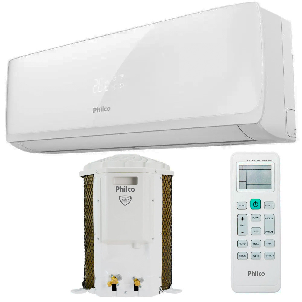 Ar Condicionado Spli Philco PAS12QT 12000 BTUh 220V Quente Frio Controle Multifunções