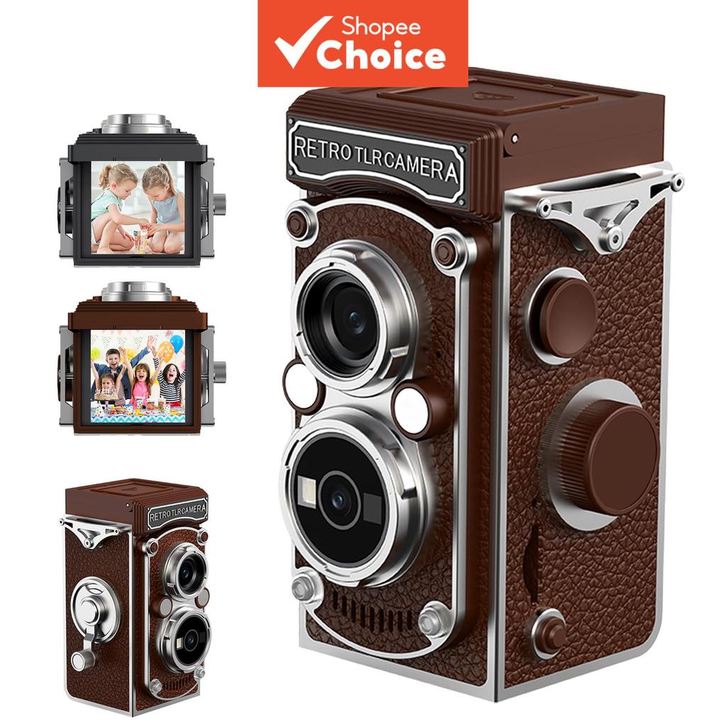Câmera Digital Retrô TLR com Visor de Cintura