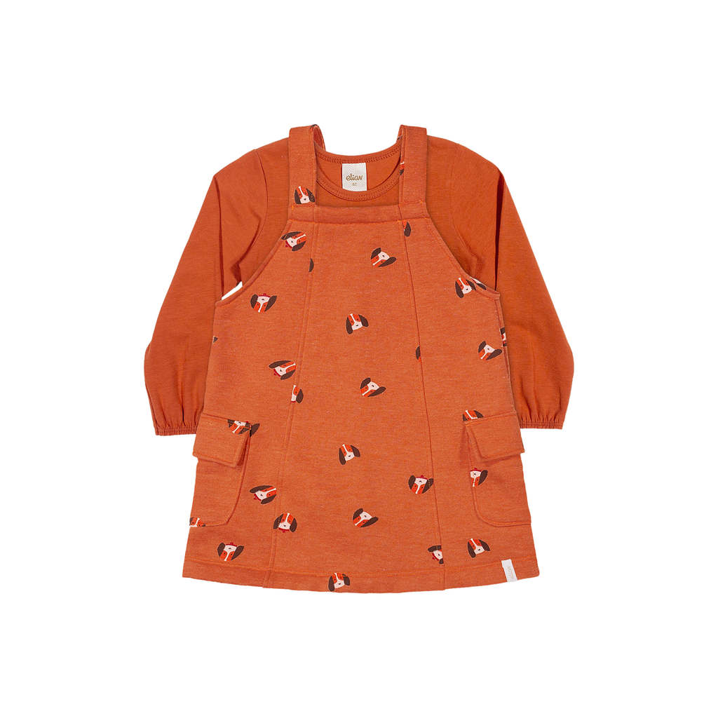 Conjunto Cachorrinhos Infantil Menina Elian Laranja