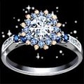 Grupo de dança cianita diamante casal anel novo estilo anel dinâmico bonito casal anel azul diamante pronto estoque