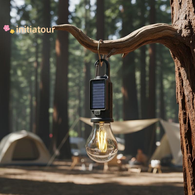 [Init-t] Lâmpada Solar LED Suspensa Para Barraca , Portátil Acampamento , 1 Peça , Aventuras Ao Ar Livre , Feita Brilhan