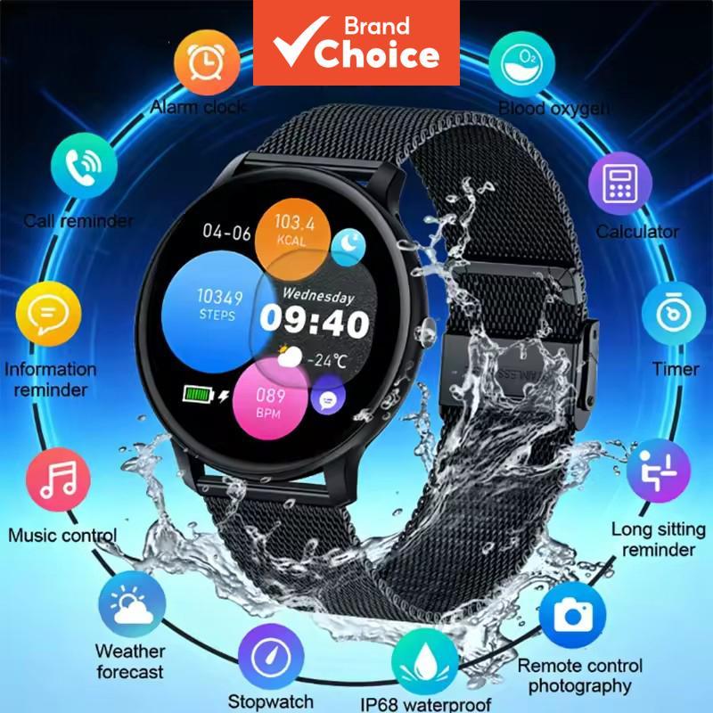 Rastreador de Fitness Esportivo, Relógio Inteligente Masculino com Mostrador Personalizável, Relógio com Chamada