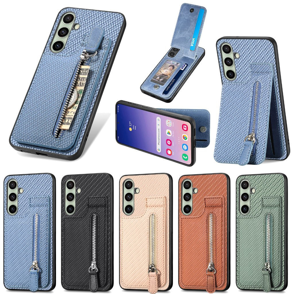 Capas para Samsung Galaxy M56/M55/M15/M53/M33/M36 com zíper, carteira, porta-car