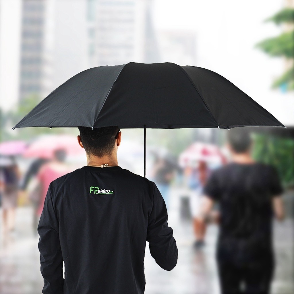 Guarda-Chuva Dobrável Manual 70cm Preto | Grande, Resistente ao Vento E CHUVA