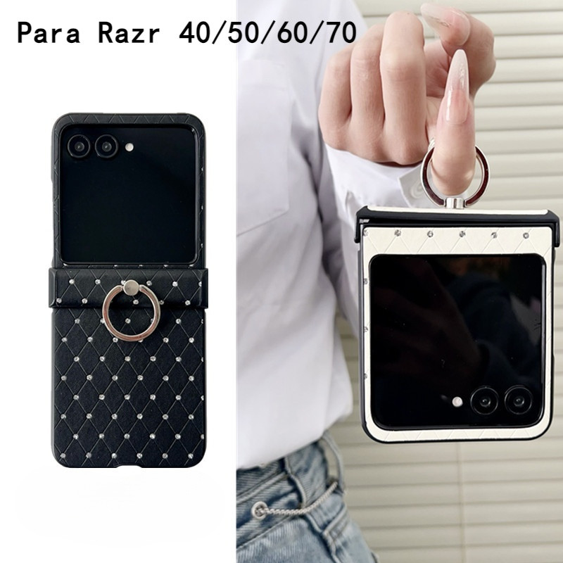 Motorola Razr 40/50/60/70 Dobrável Diamante Piscando Suporte de Anel de Diamante