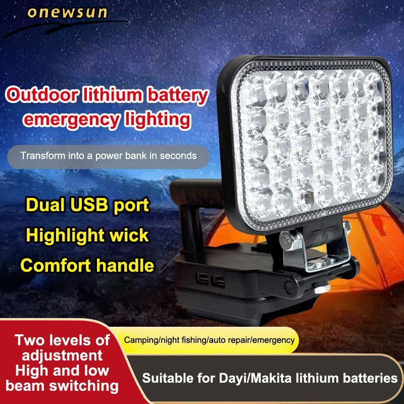Luz De Trabalho LED Embutida USB Duplo De Carregamento Rápido Feixes Altos E Baixos Para Reparo De Garagem De Aventura A