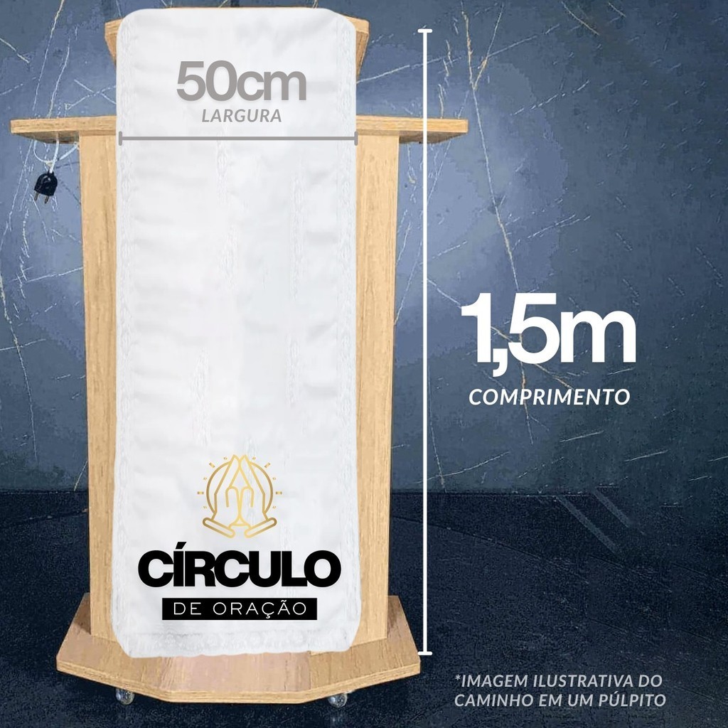 Toalha Caminho De Púlpito E Mesa Para Cultos Evangélicos Cristão Santa Ceia — imagem 2 de 2
