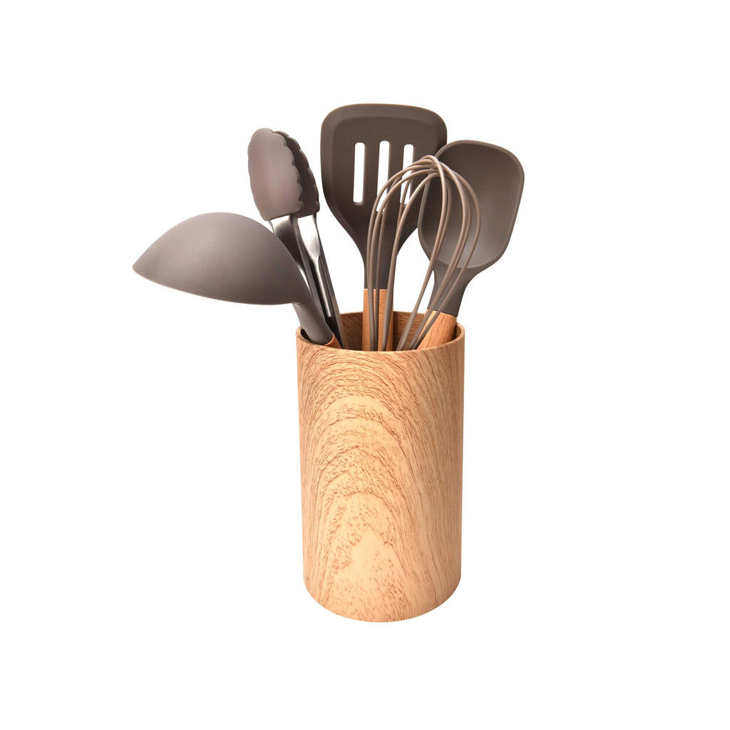 Jogo com 5 Utensílios em Silicone Kenya Cinza
