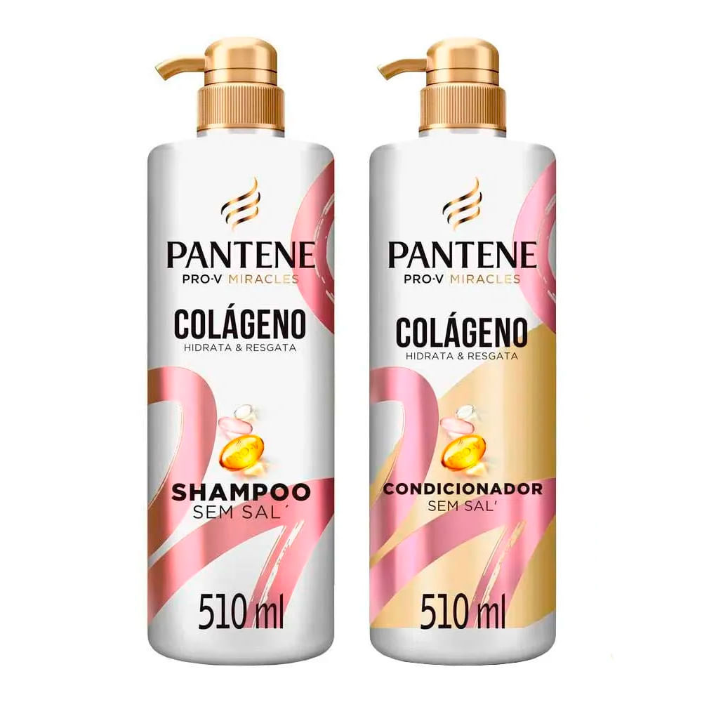 Kit Shampoo e Condicionador Pantene Colágeno 510ml