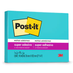 Bloco de notas super adesivas Post-it Paraíso Azul 76x102mm 90 folhas 3M